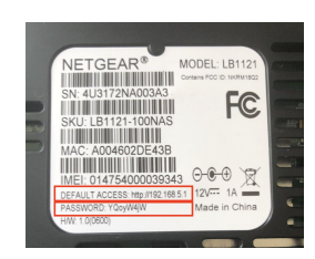 Netgear admin login screen