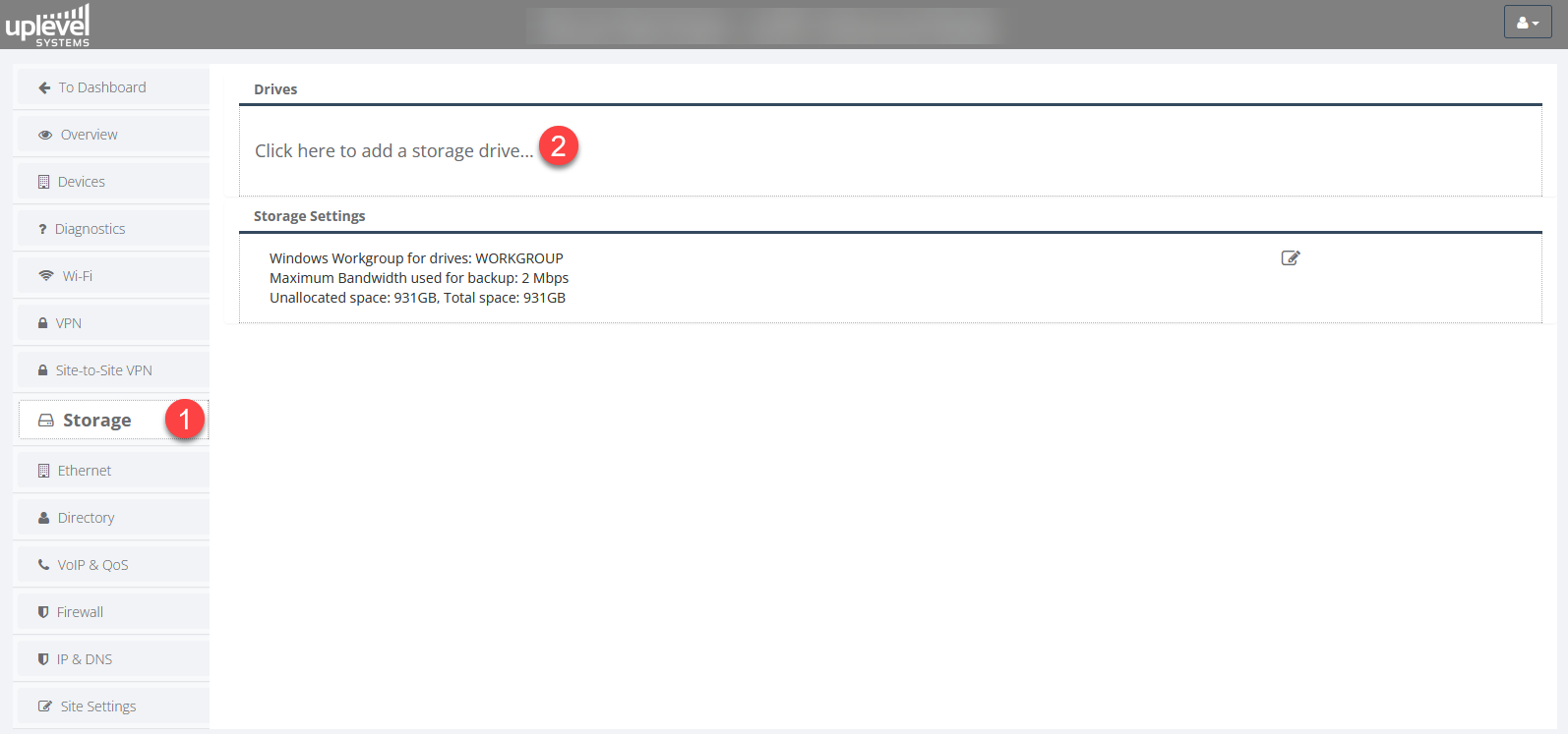 Creating a new storage share in the Portal